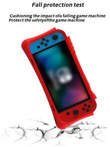 1 件 Nintendo Switch OLED 保护壳 + 6 件拇指握把帽套装，升级防震强化衬里设计，符合人体工程学的手柄，增强游戏体验 - 彩色 - 查看 3