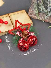 1 件圣诞星铃铛挂饰 DIY 圣诞树装饰蝴蝶结铃铛装饰最佳礼物 - 彩色 - 查看 9