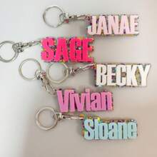 1 bucă breloc acrilic personalizat, breloc cu nume rucsac, etichetă cu nume 3D, etichetă cu nume personalizată, etichetă cu nume acrilică personalizată, etichetă pentru geanta pentru scutece