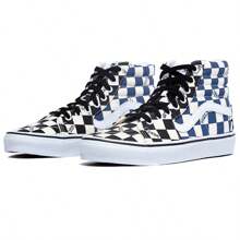 Zapatillas altas cómodas y casuales Vans SK8-Hi con estampado de cuadros, unisex - Blanco y Negro - Ver 5