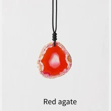 1Pc Natural Color Agate Stone Slice Pendant, Quartz Stone Necklace, Sweater Chain, Chakra Fashion Pendant, Decorative Landscape Pendant Jewelry, All Hand-Carved, Men's And Women's Fashion Necklace, Meaning Peace, Wealth, Family Happiness, Suitable For Family Gifts, Christmas And Various Holiday Party Gifts, Crystal Gifts (Random Gifts: Lanyard, Gift Box) - Agate Slice Pendant - View 17