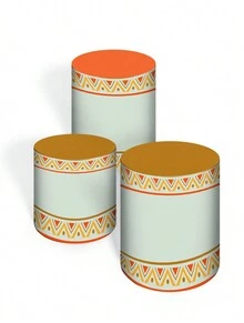 Round Panel Cover Kit + Trio Of Sublimated Cylinder Covers Party And Birthday Decoration Children's Theme  Day Cute - 完整套件 1950 - 查看 7