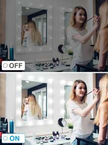 LED Vanity Lights For Mirror Dressing Table Lights Style With 10 Dimmable Bulbs Adjustable Color And Brightness Adhesive Mirror Lights - Multicolor - View 3