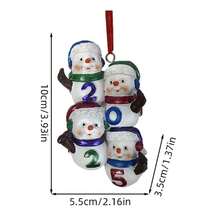 1pc Đồ trang trí Giáng sinh hoạt hình 3D Người tuyết sơn Mặt dây chuyền bằng nhựa Trang trí thủ công - Nhiều màu - Xem 3