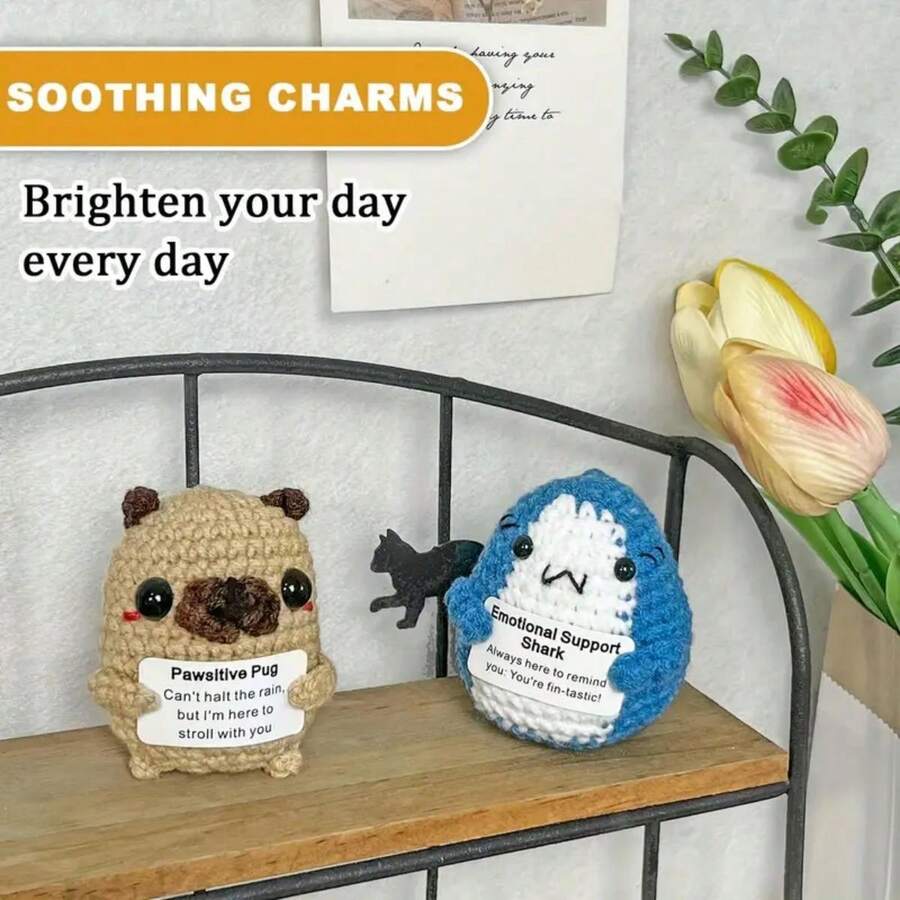 An Emotional Support Crochet Shark, Fabric Amigurumi Craft Kit, Mixed