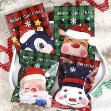 100pcs Assorted Christmas Snowflake Cookies, Nut Brittle, Fudge Packaging Bags, Transparent Baking Small Pouches Christmas Christmas Decorations Christmas Pajamas Christmas Gifts Christmas Decor