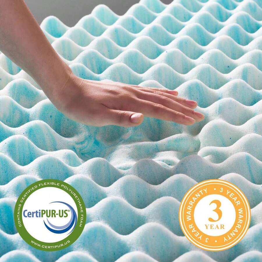 2 And 3 Inch Gel Convolution Memory Foam Mattress Topper Twin Queen