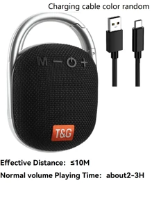 T&G TG321 Portable Speaker With Buckle Mini Wireless Speaker LED Lights Outdoor TWS Sound Box Support For Radio Support USB/TF Card - 黑色 - 查看 9