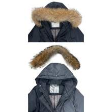 JOPHY & CO. Parka Invernale Donna Cappotto con Cappuccio e Vera Pelliccia (cod. 13105) - Blu Marino - Visualizzare 4