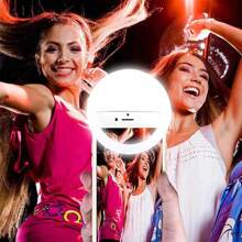 Luce ad anello LED ricaricabile USB, illuminazione supplementare per fotografia notturna, miglioramento del selfie in ambienti bui, adatta per fotografia con smartphone e trucco