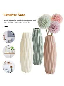 1 pezzo Vaso geometrico creativo, vaso per profumo di fiori per la decorazione della casa, vaso per fiori finti in plastica che imita la ceramica, adatto per soggiorno, camera da letto, ufficio, decorazione per feste e vacanze