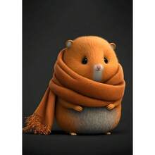 1pc Rodents Family 3D Lovely Plush Animals Hamster Squirrel Posters And Wall Art Picture Prints Canvas Printing Kid Room Home Decor No Frame - Multicolor - View 18
