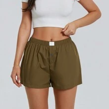 Women Y2K Plaid Shorts Elastic Low Rise Cute Gingham Pajama Boxer Shorts Summer Lounge Pj Sleep Short Bottom Sleepwear