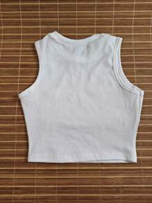 Ribbed Top With Collar - trắng - Xem 2