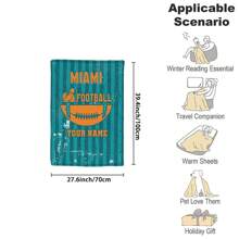1件个性化定制橄榄球法兰绒毯，可定制您的名字，柔软温暖，纪念美好时光，送给同学、朋友、情侣、父母的礼物，可用于午睡、露营、旅行 - 3# - 查看 6