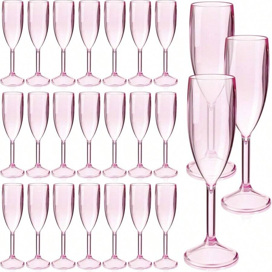 Reusable Transparent Plastic Wine Glasses, Wine Cups, Champagne Flutes