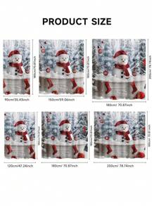 Conjunto de cortina de chuveiro com boneco de neve vermelho de Natal, 1/2/3/4 peças, com 12 ganchos e uma bola de chuveiro, cortina de chuveiro de poliéster impermeável e resistente a mofo, tapete antiderrapante para banheiro, tapete em U para vaso sanitário, capa protetora para vaso sanitário, conjunto decorativo para banheiro, sem necessidade de furadeira, vários tamanhos disponíveis, acessórios de decoração de outono para banheiro, volta às aulas