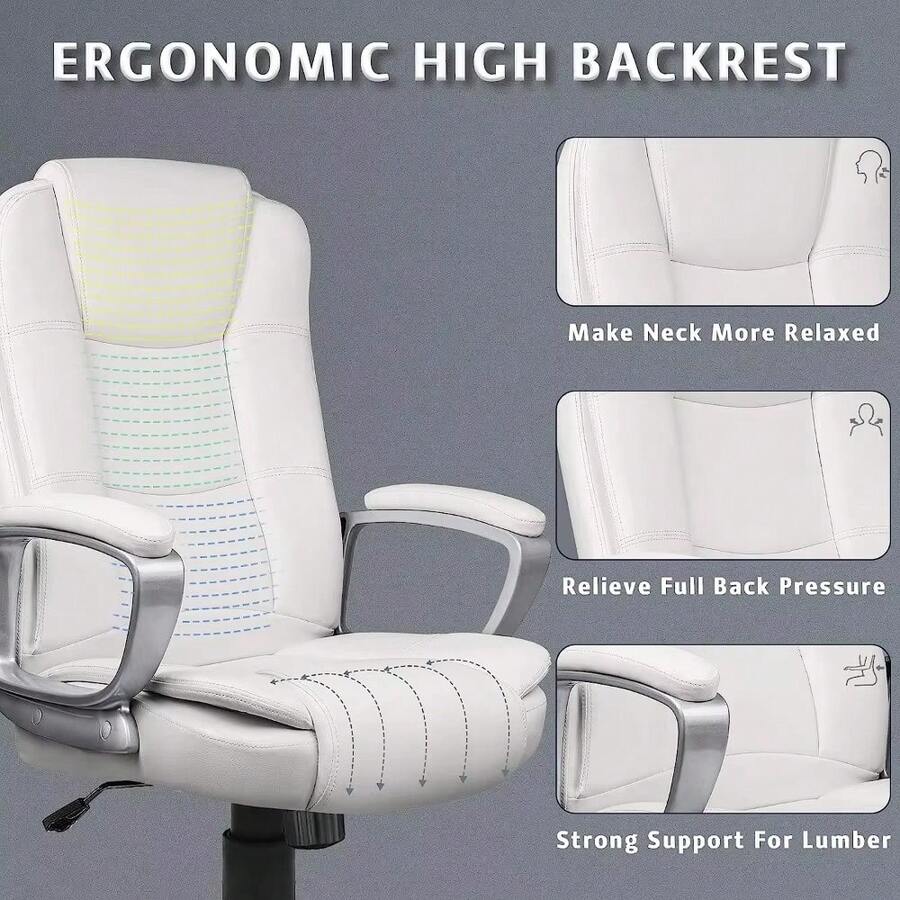 Office Desk Chair, High Back Computer Chair, Ergonomic Adjustable