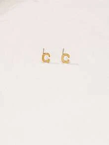 1 Bộ Thời Trang Phổ Biến 2024 Mới 26 Chữ Cái Tiếng Anh Vòng Tay Hoa Tai Mặt Dây Chuyền Vuông Tối Giản, Thiết Kế Tinh Tế Cho Phụ Nữ Mặc Hàng Ngày - Vàng - Xem 83