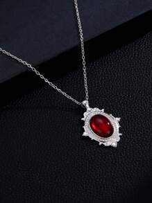 1 对复古绿宝石吊坠项链，适合女士女孩女巫神秘珠宝配饰时尚绿色项链礼物 - 吊墜項鍊 - 查看 5