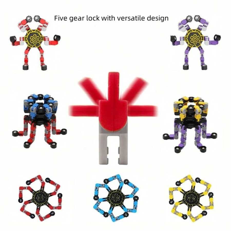 Fingertip Mechanical Gyroscope Versatile Puzzle DIY Decompression Chain Deformation Robot Gyroscope Toy - Multicolor - View 1