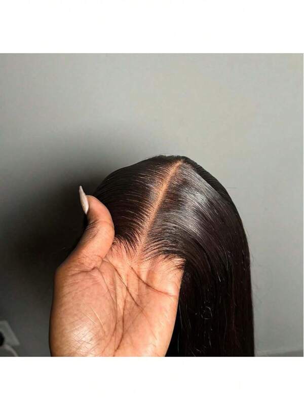 Use e vá perucas sem cola cabelo humano pré-arrancado pré-cortado 5x5 perucas de renda frontal reta perucas de cabelo humano para mulheres sem cola fechamento frontal de renda prontas para usar perucas 180% densidade natural preto