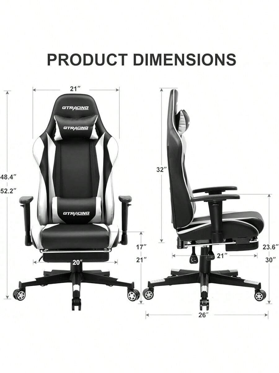 GTRACING Gaming Chair With Footrest, Ergonomic Computer Game Desk Chair