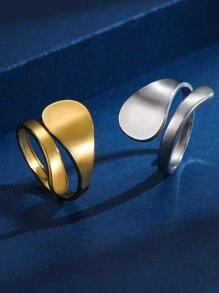 1pc Personalized Women's Ring With Double Name Custom Fashion Gift Stainless Steel Engraved Date Couple Ring Custom Anniversary Gift Jewelry Girlfriend Mother Birthday Bestie Christmas Gift