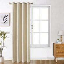 Panouri de perdele negre cu ochiuri, disponibile în opțiuni de 4/2/1 panouri, dimensiuni multiple, țesătură în 3 straturi de înaltă calitate, izolare termică și umbrire solară, potrivite pentru dormitor, sufragerie, sufragerie, bucătărie, dulap, culoare bej