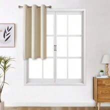 Panouri de perdele negre cu ochiuri, disponibile în opțiuni de 4/2/1 panouri, dimensiuni multiple, țesătură în 3 straturi de înaltă calitate, izolare termică și umbrire solară, potrivite pentru dormitor, sufragerie, sufragerie, bucătărie, dulap, culoare bej