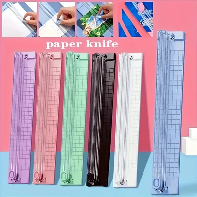 1pc Two-Way Paper Cutter Paper Cutter Inch, Cm Scale Display A4 Paper Cutter Portable Photo Cutter Paper Cutter Office Paper Cutting Artifact Stainless Steel Knife Head, Sharp