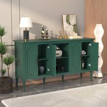 Aparador buffet vintage con 4 puertas, gabinete de almacenamiento moderno de mediados de siglo de 59", mueble aparador decorativo, mesa consola para la sala de estar, la cocina y el comedor