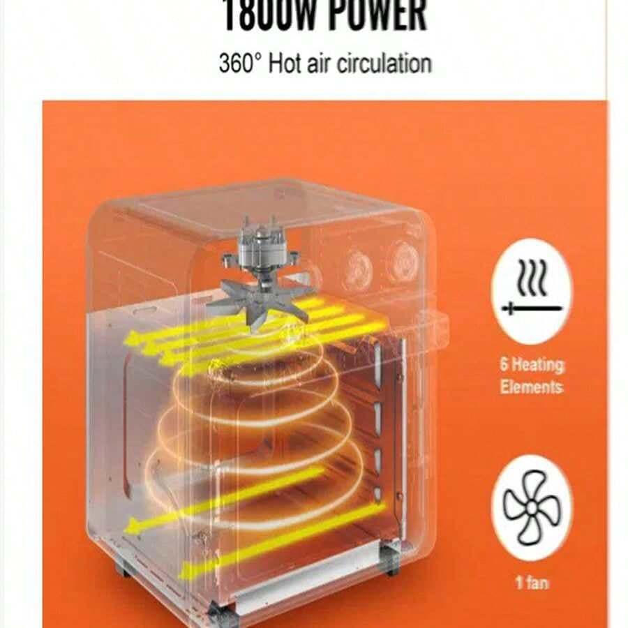 VEVOR 7IN1 Air Fryer Toaster Oven, 18L Convection Oven, 1700W