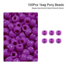 100/200pcs Acrylic Pony Beads Multicolor Plastic Bucket Beads For Jewelry Making DIY Braid Bracelet Necklace Pendant