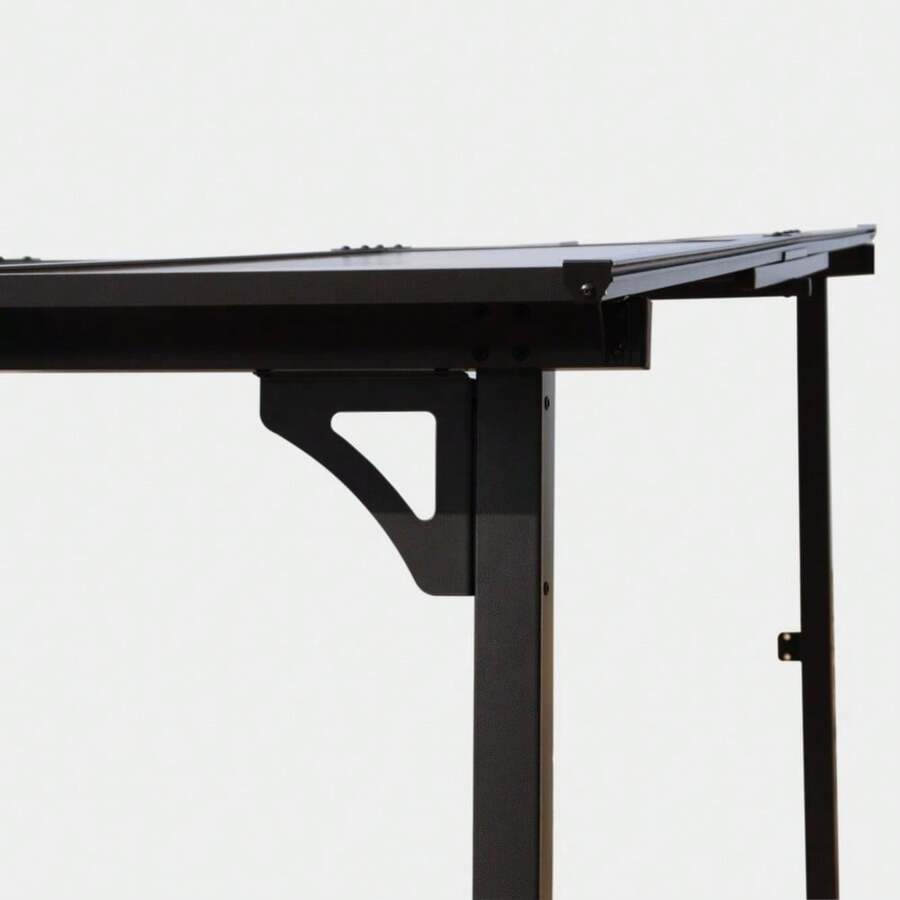 Outdoor Wall Mounted Gazebo With Sun Shade Polycarbonate Roof, Heavy