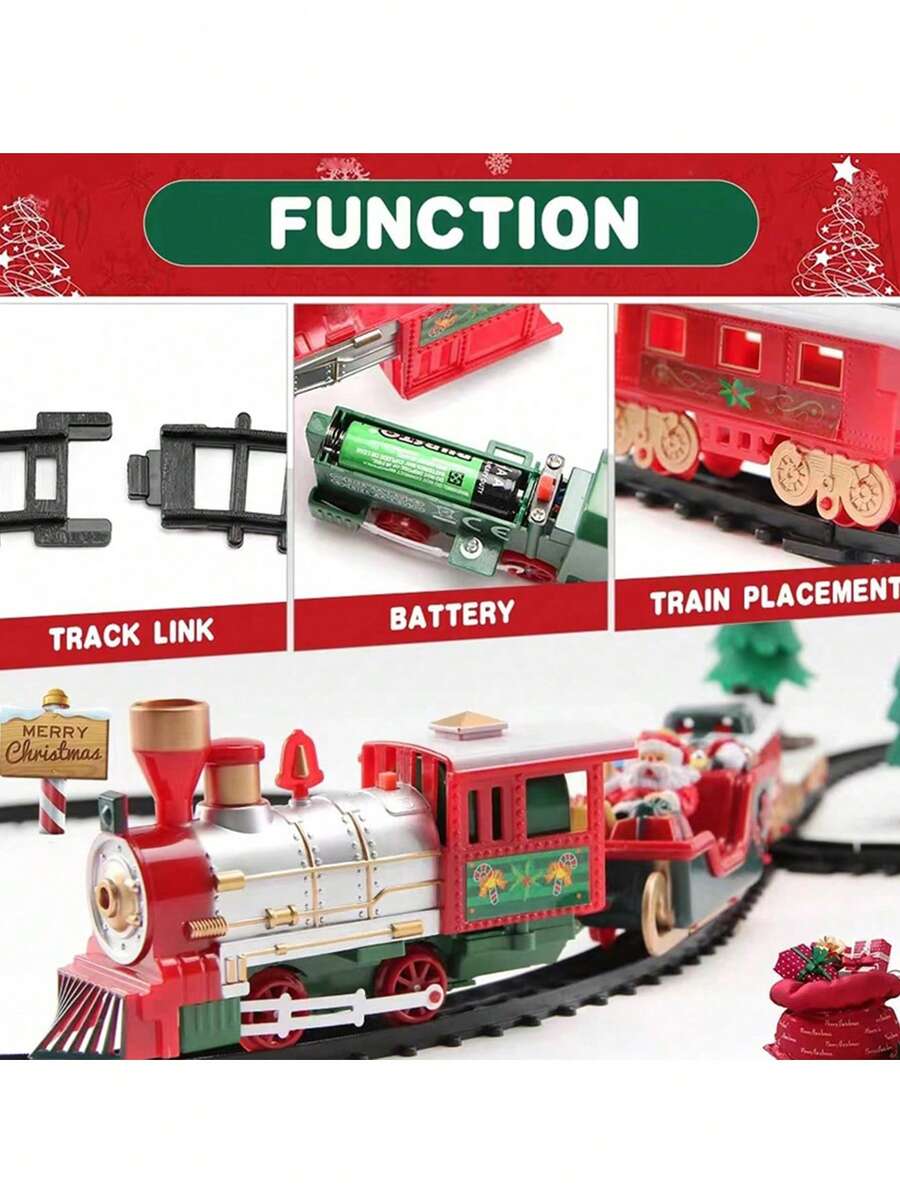 Children's Christmas Electric Track Train Toy With Light And Music