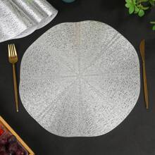 4 Stücke/6 Stücke/8 Stücke runde PVC metallisch geprägte hitzebeständige Platzsets, waschbare Tischsets für Restaurant Hotel Party Dekoration