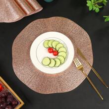 4 Stücke/6 Stücke/8 Stücke runde PVC metallisch geprägte hitzebeständige Platzsets, waschbare Tischsets für Restaurant Hotel Party Dekoration