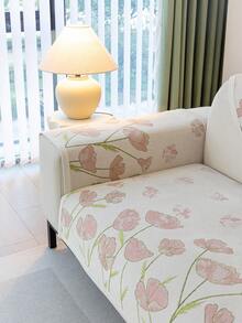 1 件装雪尼尔沙发垫套，防滑提花沙发套，适合所有季节 - 粉色 - 查看 8