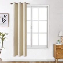 Panouri de perdele negre cu ochiuri, disponibile în opțiuni de 4/2/1 panouri, dimensiuni multiple, țesătură în 3 straturi de înaltă calitate, izolare termică și umbrire solară, potrivite pentru dormitor, sufragerie, sufragerie, bucătărie, dulap, culoare bej