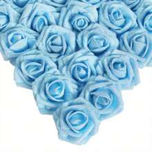 25Pcs 1.96in Artificial Glitter Roses Heads, Foam Glitter Roses Flowers Foam Rose Heads For DIY Wedding Bridal Bouquet Home Party Halloween Christmas Decoration Art Gift