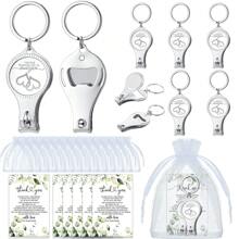 Elegant Wedding Gift Set 5/10 Set Multipurpose Nail Clipper Set With White Organza Bag - For Guests, Men, Women - Perfect For All Seasons