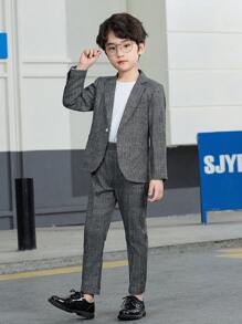 2 Peças Conjunto de Terno Formal para Meninos Jovens: Jaqueta + Calça, Roupa de Formatura, Pageboy de Casamento, Fantasia de Festival Escolar, Outono