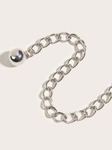 1 pieza Cinturón de mujer de múltiples capas de cadena a la moda, para uso casual con vestidos de verano, escuela, otoño, Halloween - Plateado - Ver 3