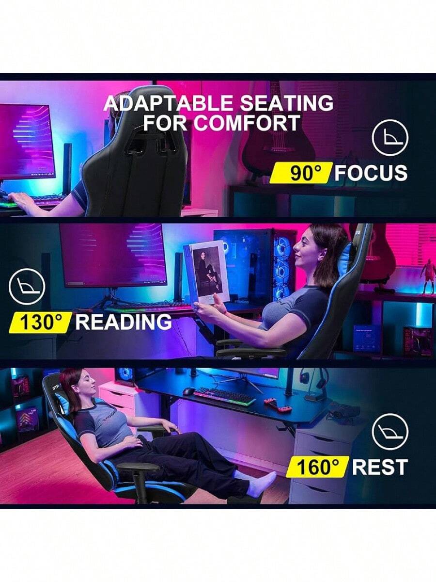 GTRACING Gaming Chair With Footrest, Ergonomic Computer Game Desk Chair