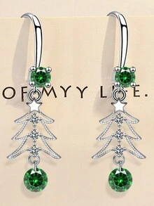 1 对圣诞树水滴流苏中长耳环圣诞耳环可作为圣诞礼物送给自己、女士、女孩、家人、朋友圣诞快乐 - 耳環 - 查看 6
