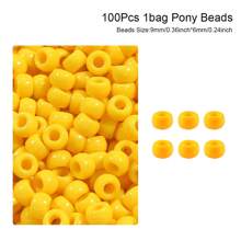 100/200pcs Acrylic Pony Beads Multicolor Plastic Bucket Beads For Jewelry Making DIY Braid Bracelet Necklace Pendant