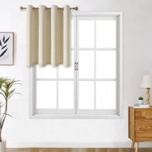 Panouri de perdele negre cu ochiuri, disponibile în opțiuni de 4/2/1 panouri, dimensiuni multiple, țesătură în 3 straturi de înaltă calitate, izolare termică și umbrire solară, potrivite pentru dormitor, sufragerie, sufragerie, bucătărie, dulap, culoare bej