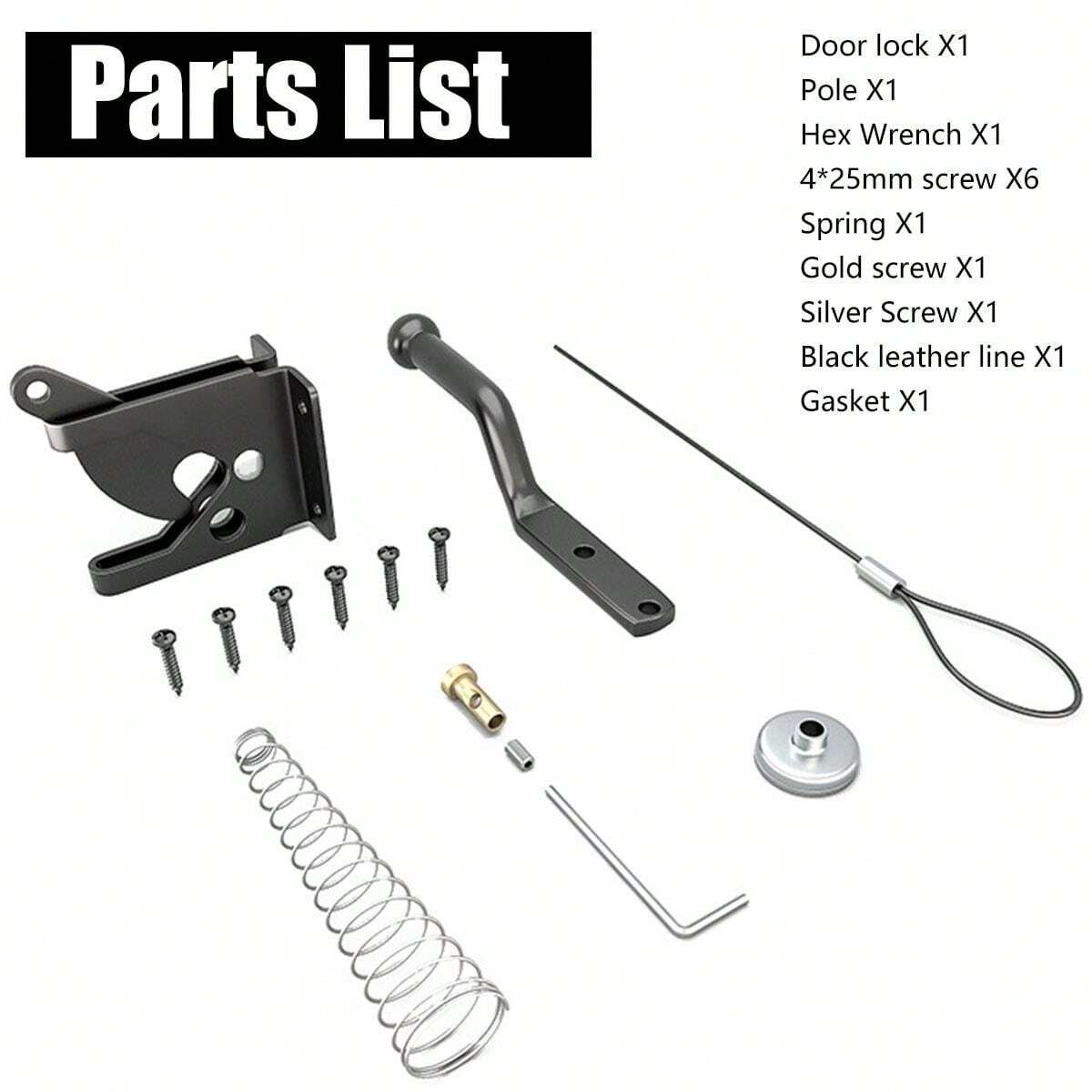 SelfLocking Gate Latch Carbon Steel Post Mounted Fence Gate Latch