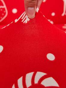 2 件套圣诞老虎图案牛奶丝全覆盖单人沙发套，适合客厅、书房，全年可用 - 紅色 - 查看 7